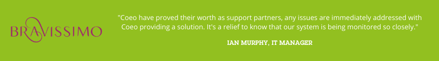 "Coeo have proved their worth as support partners, any issues are immediately addressed with Coeo providing a solution. It's a relief to know that our system is being monitored so closely." Ian Murphy, IT Manager "Coeo have proved their worth as support partners, any issues are immediately addressed with Coeo providing a solution. It's a relief to know that our system is being monitored so closely." Ian Murphy, IT Manager